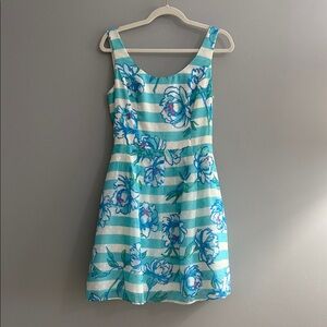 Lilly Pulitzer Blue and White Striped Mini Dress